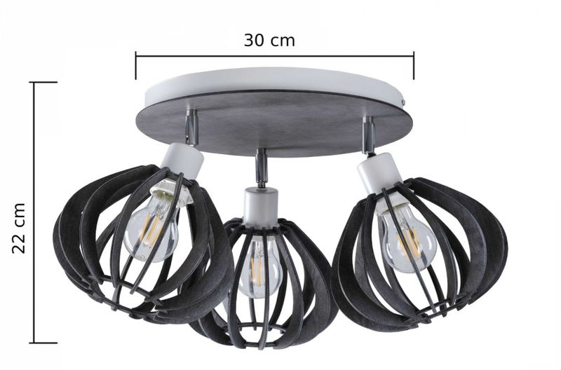 Spot 3xE27 NICOLETA GREY 837 zdjęcie 3