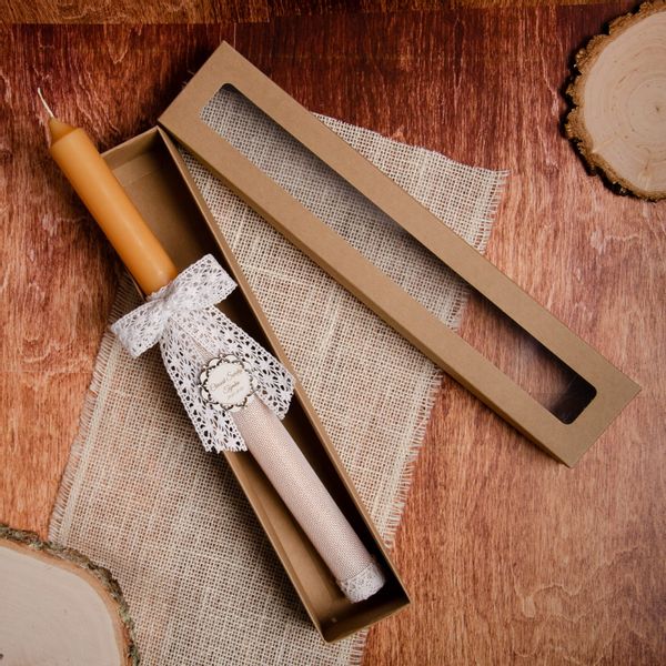 Świeca do Chrztu Świętego z naturalnego wosku z personalizacją SC-16B zdjęcie 1