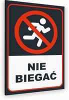Tabliczka znak informacyjny 30x20 Antracyt NIE BIEGAĆ Aluminiowa