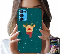 ETUI DO OPPO FIND X3 LITE - RENIFER NA ZIELONYM TLE ŚWIĄTECZNE WZORY