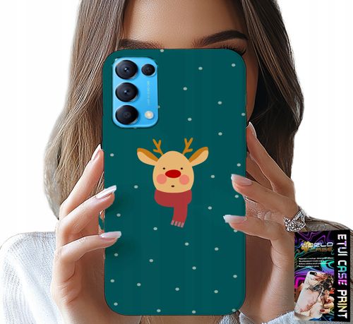 ETUI DO OPPO FIND X3 LITE - RENIFER NA ZIELONYM TLE ŚWIĄTECZNE WZORY na Arena.pl