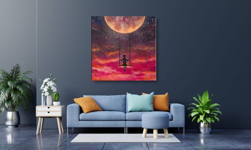 OBRAZ NA PŁÓTNIE 032 Huśtawka 40x40cm na Arena.pl
