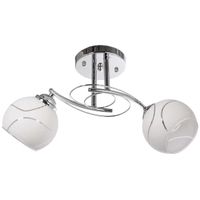LAMPA sufitowa VEN W-C 0240/2 metalowa OPRAWA szklane klosze spirala chrom