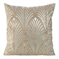 POSZEWKA WELUR VELVET NADRUK PIÓRA 45X45 BEŻOWA