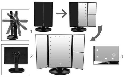 Lusterko LED czarne L7870 na Arena.pl