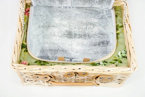 Kosz piknikowy z wikliny termotorba sztućce dla 2 osób praktyczny prezent na Arena.pl