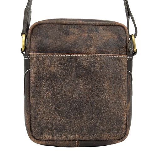 skórzana listonoszka męska wild tiger - brązowa na Arena.pl