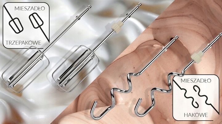 MOCNY MIKSER RĘCZNY CZARNY MPM 750W TURBO 5 PRĘDKOŚCI MMR-19C zdjęcie 5