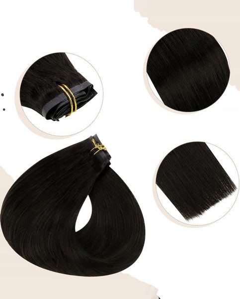 DOCZEPIANE WŁOSY Clip In Jak Naturalne Dopinki Proste Długie 6 Taśm 60 cm zdjęcie 5