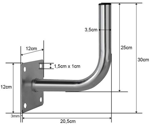 Uchwyt antenowy, ścienny gięty 200 na Arena.pl