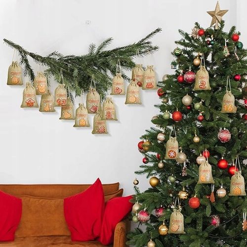 24X WORECZKI JUTOWE KALENDARZ ADWENTOWY DO WYPEŁNIENIA DIY Z CYFRAMI 1-24 na Arena.pl