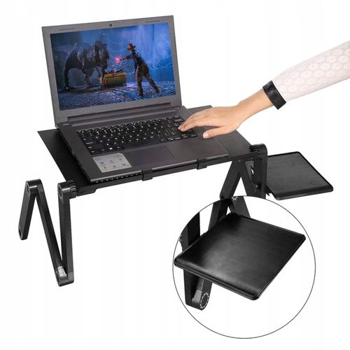 Stolik do laptopa REUGULOWANY GAMINGOWY Z WENTYLATOREM podstawka pod łóżka na Arena.pl