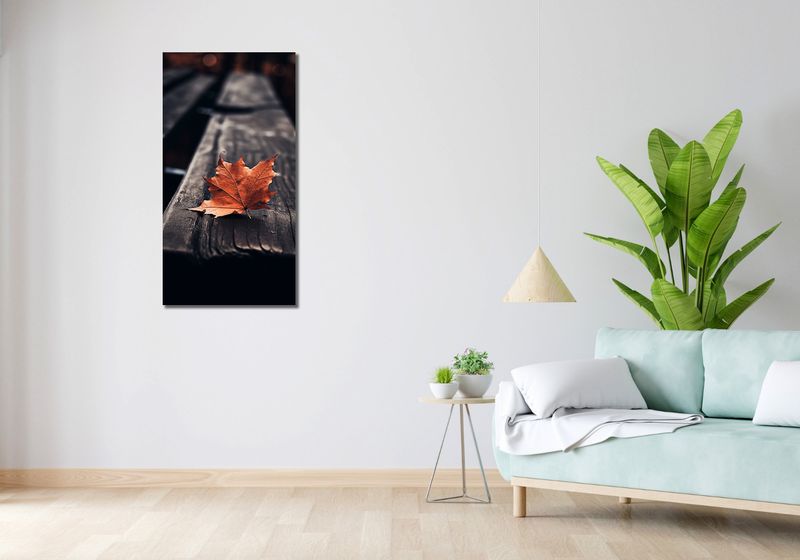 Obraz 50x100cm Pojedynczy Liść zdjęcie 2