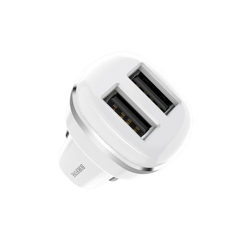 Borofone - ładowarka samochodowa 2x USB, biały na Arena.pl