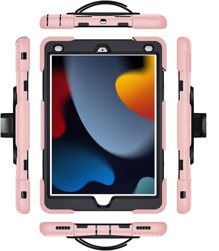 Etui do iPad 9/8/7 10.2” Pancerne z Obrotową Podstawką Różowe na Arena.pl