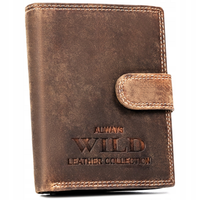 klasyczny, duży portfel męski ze skóry naturalnej na zatrzask - always wild