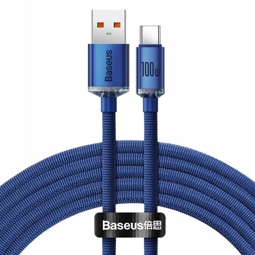 Kabel USB do USB-C Baseus Crystal Shine 100W 2m Niebieski CAJY000503 na Arena.pl