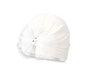 Broel EDITTA czapka turban z tiulową kokardą ecru 40-42