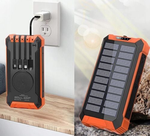 POWERBANK ŁADOWARKA PANEL SOLARNY INDUKCYJNY 30000mAh 6xUSB LATARKA 2x LED na Arena.pl