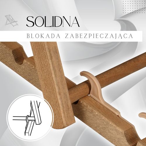 Leżak ogrodowy, drewniany z 3-stopniową regulacją, plażowy, balkonowy niebieski na Arena.pl