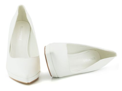 Białe szpilki na platformie eko skóra 39 na Arena.pl