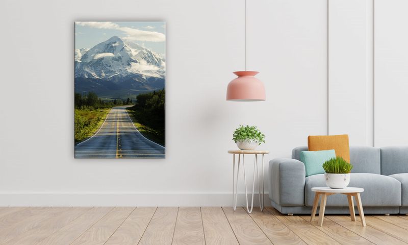 OBRAZ NA PŁÓTNIE 030 Droga i góry 40x60cm zdjęcie 5