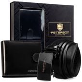 portfel i pasek box ptn n992l-125-k01-bw-7140 blac