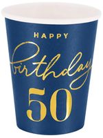 Kubek Happy Birthday 50 granatowy 220ml 6szt.