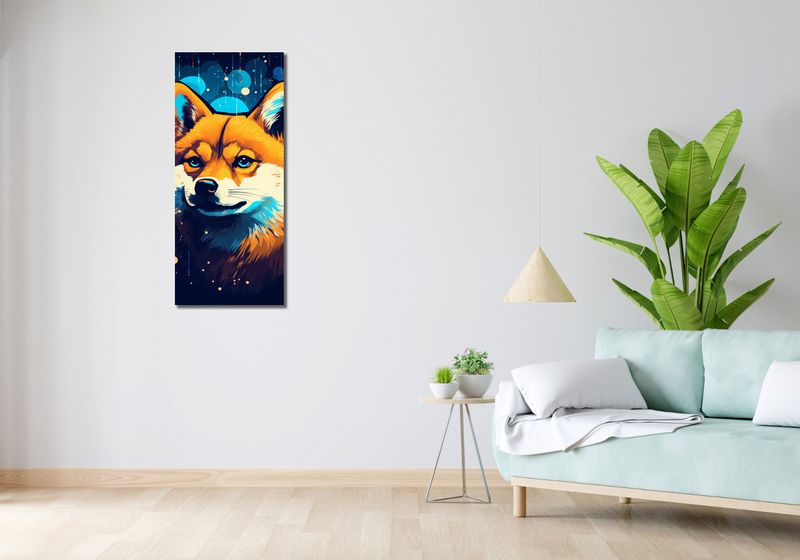 Obraz 40x100cm Lisek w Kosmosie zdjęcie 2