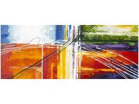 100X40CM TĘCZOWA ABSTRAKCJA OBRAZ DREWNO