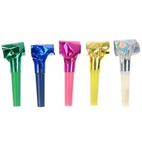 Trąbki urodzinowe, MIX kolorów, gwizdki 6szt