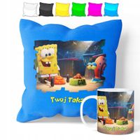 ZESTAW: KUBEK + POSZEWKA - SPONGEBOB - PREZENT WIELE WZORÓW + IMIĘ