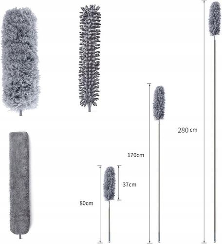 SZCZOTKA TELESKOPOWA MIOTEŁKA DO KURZU DŁUGA 280 + 3 WYMIENNE KOŃCÓWKI XXL na Arena.pl