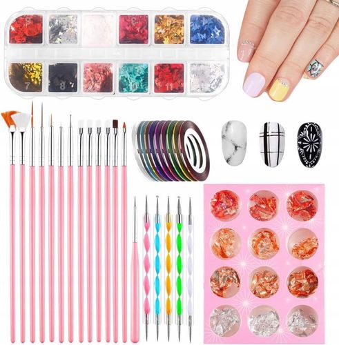 Zestaw do manicure 15 pędzli na Arena.pl