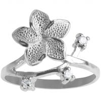 SREBRNY PIERŚCIONEK KWIAT Z CYRKONIAMI SREBRO PRÓBY 925