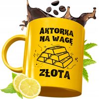 Złoty Kubek Premium Dla Aktorki Prezent Z Nadrukiem Ze Zdjęciem