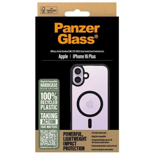 Etui PanzerGlass HardCase z MagSafe na iPhone 16 Plus - czarne na Arena.pl