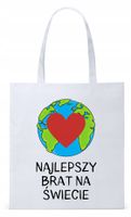 Dla Brata Na Prezent Torba Eco Biała Shopper Z Nadrukiem Ze Zdjęciem