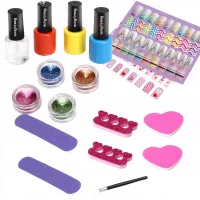 ZESTAW DO ROBIENIA PAZNOKCI NAKLEJKI TIPSY BROKAT