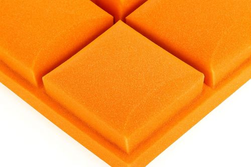 Panele akustyczne BUFFO 30×30 cm| grafit pomarańcz| ZESTAW | – 4 szt na Arena.pl