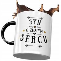 Kubek Czarny Dla Syna Na Dzień Dziecka Prezent Z Nadrukiem Ze Zdjęciem