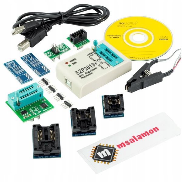 MEGA zestaw programator EEPROM i Flash EZP2019+ BIOS SPI I2C klips adapter zdjęcie 1