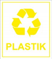 NAKLEJKA PLASTIK SEGREGACJA ŚMIECI NA ŚMIETNIK KOSZ WODOODPORNA 15x13cm