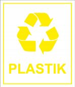 NAKLEJKA PLASTIK SEGREGACJA ŚMIECI NA ŚMIETNIK KOSZ WODOODPORNA 15x13cm