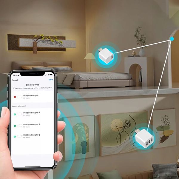 Inteligentny Mini Przełącznik Adapter USB 2 port 5-12V ZigBee TUYA Smart zdjęcie 4