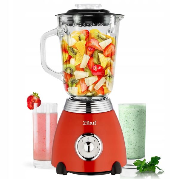 BLENDER KIELICHOWY CZERWONY 2 BIEGI PULSE RETRO 500W zdjęcie 1