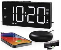 Zegar Zegarek Cyfrowy Budzik Wibracyjny Podwójny Alarm Głośny Usb Charger