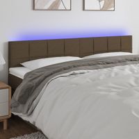 Zagłówek do łóżka z LED, taupe, 160x5x78/88 cm, tkanina