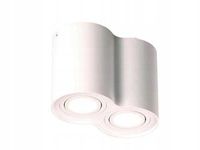 Spot sufitowy biały 2xGU10 50W BASIC ROUND podwójna tuba Maxlight