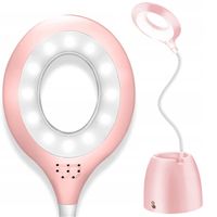 lampka biurkowa różowa z pojemnikiem